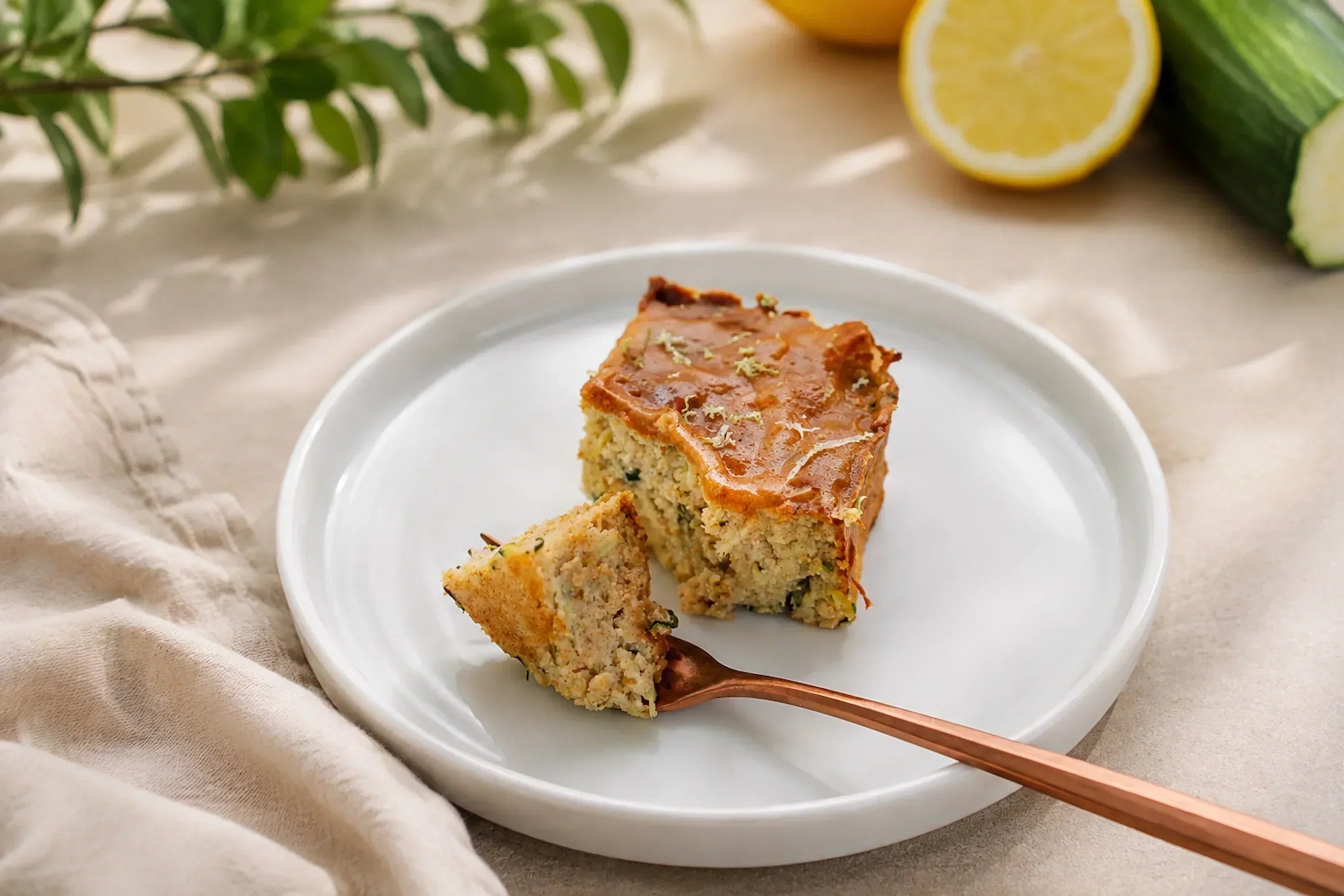Zitronen-Zucchini-Kuchen saftig und glutenfrei