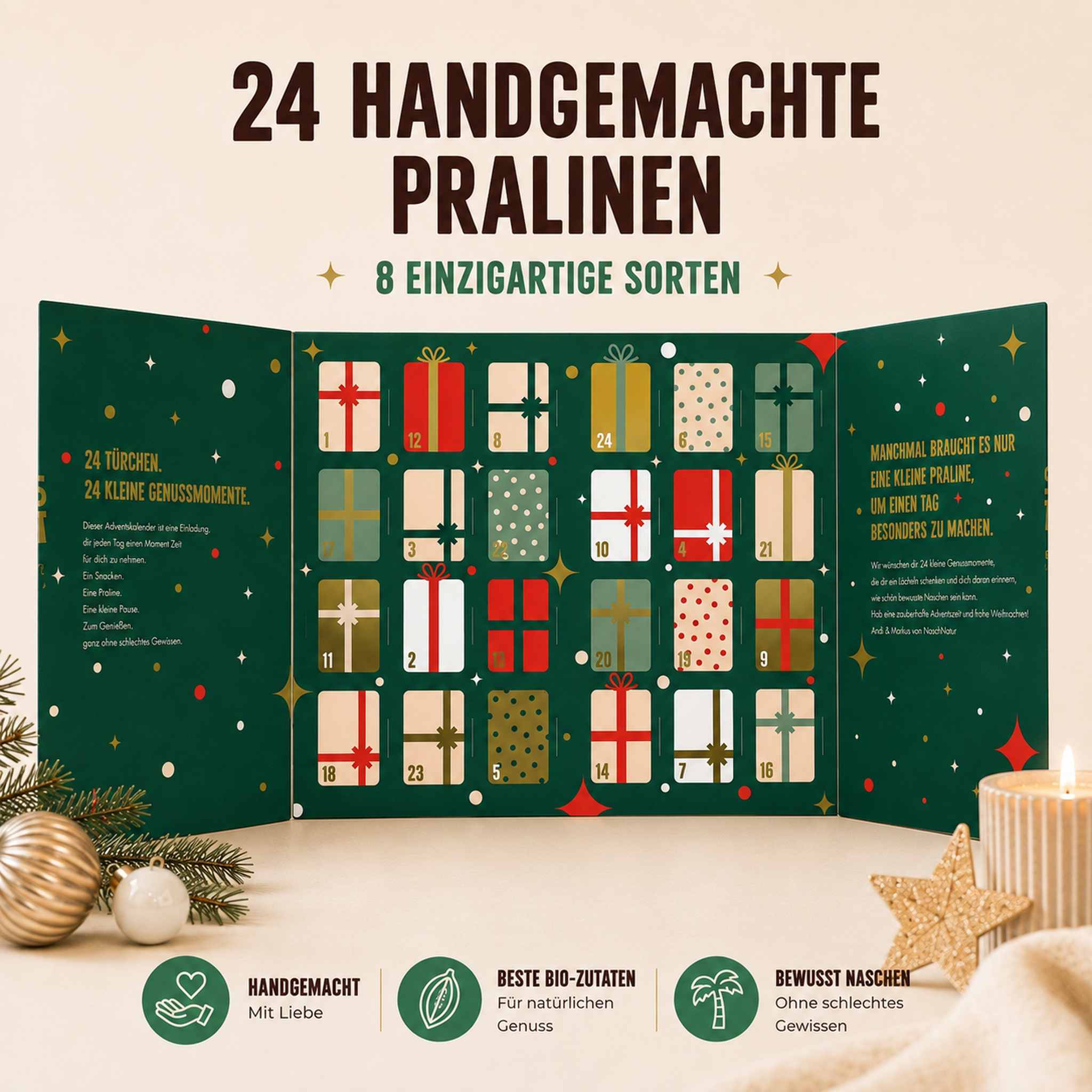 Pralinen Adventskalender, bio