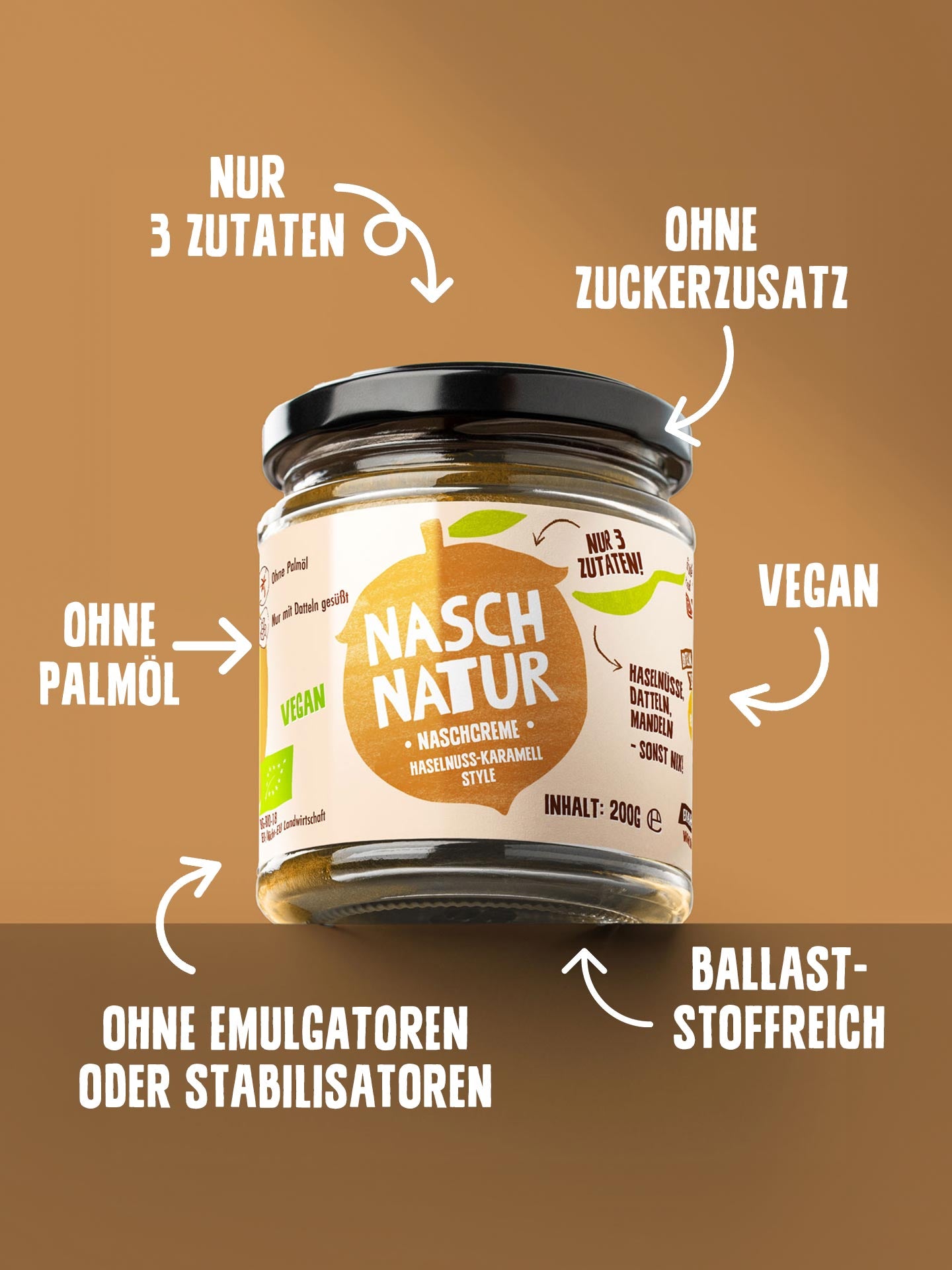 "NaschMella" - NaschCreme Haselnuss-Karamell-Style, bio