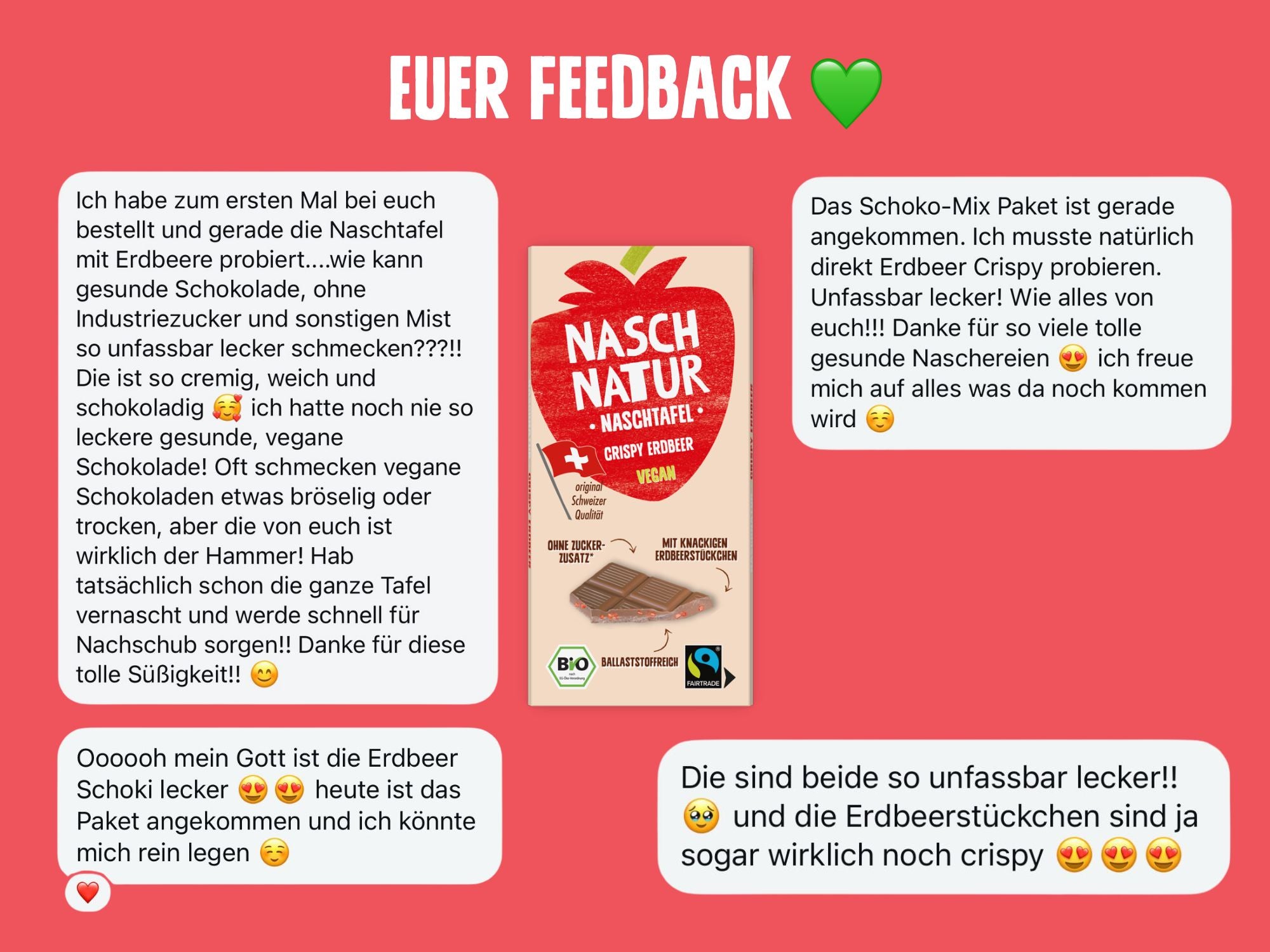 NaschTafel Crispy Erdbeer - 80 g, bio
