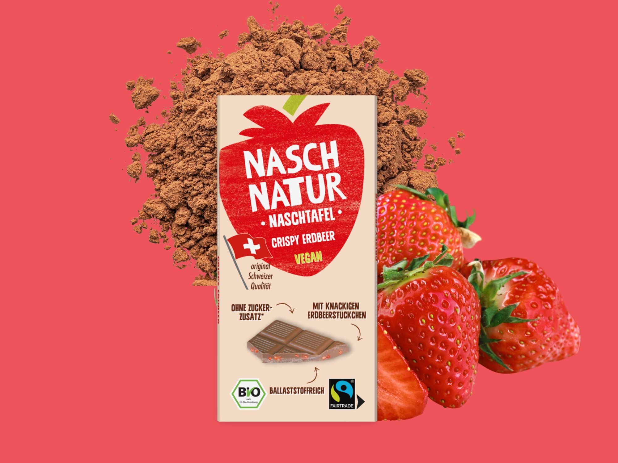 NaschTafel Crispy Erdbeer - 80 g, bio